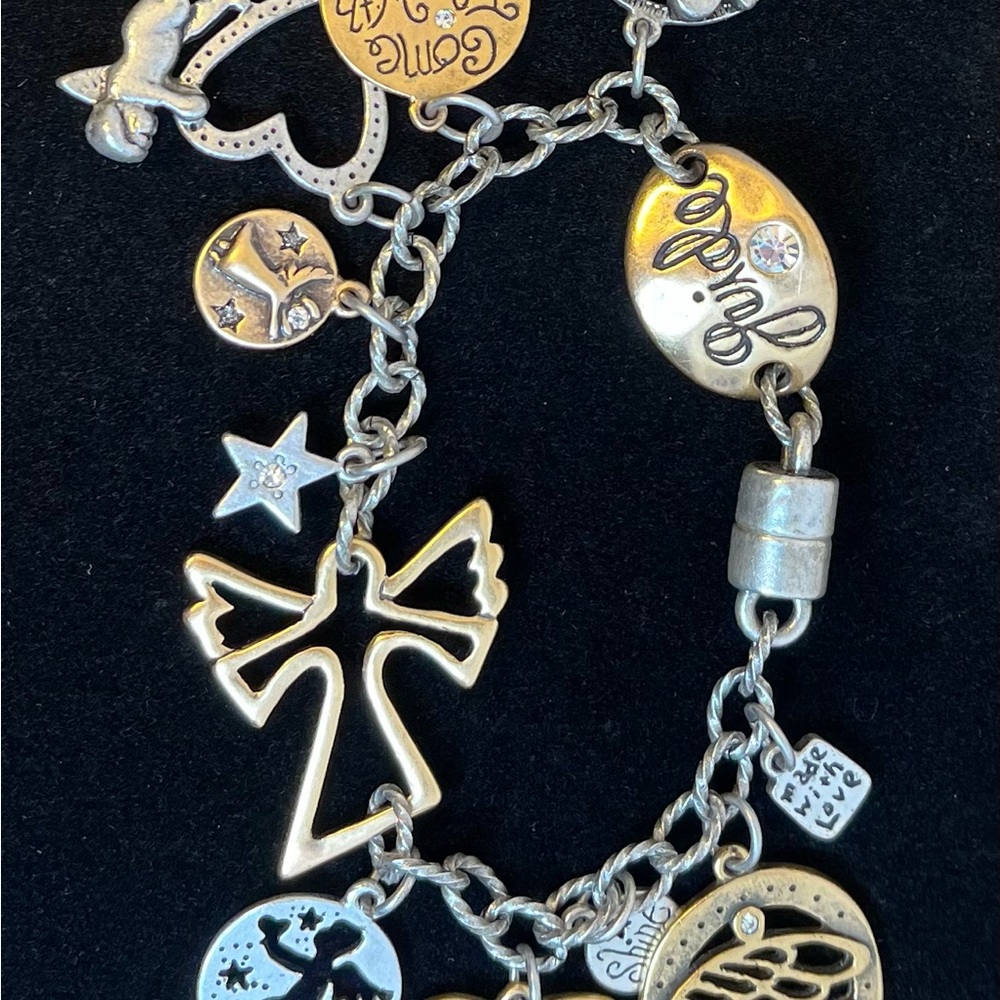 7.5 Inch Gold And Silver Tone Angel Bracelet